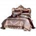 Luxury washed satin silk four-piece set 120  light luxury embroidered jacquard bedding sheet 220*240 Wedding bedding set