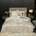 Luxury washed satin silk four-piece set 120  light luxury embroidered jacquard bedding sheet 220*240 Wedding bedding set
