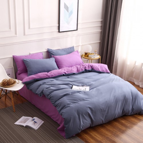 Pure color home hotel cotton four-piece set three-piece set duvet cover bedding set