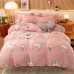 Thickened snow fleece warm four-piece double-sided fleece duvet cover children's cartoon flannel sheets  duvet cover beddiing