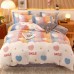 Thickened snow fleece warm four-piece double-sided fleece duvet cover children's cartoon flannel sheets  duvet cover beddiing