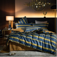 New style washed tencel four-piece European style light luxury 60s spring and summer cold silky quilt cover bedding set
