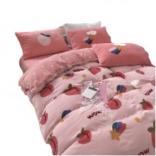 Four-piece winter milk velvet bedding baby velvet short plush flannel duvet cover sheet coral velvet bedding sheet custom
