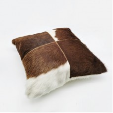 High Quality Luxury 18x18 20x20 Inches Pillowcase For Home Decor brown White Cowhide Leather Patchwork Throw Pillow Cover