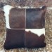 High Quality Luxury 18x18 20x20 Inches Pillowcase For Home Decor brown White Cowhide Leather Patchwork Throw Pillow Cover