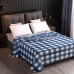 New Arrival Coral Fleece Plaid Striped Blanket Home Decorative Modern Thicken Printed Flannel Blanket