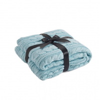 Top Sale chunky plush knitted plain dye fleece throw knitted blankets warm soft blanket for Lunch break