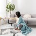Top Sale chunky plush knitted plain dye fleece throw knitted blankets warm soft blanket for Lunch break