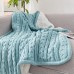 Top Sale chunky plush knitted plain dye fleece throw knitted blankets warm soft blanket for Lunch break