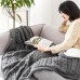 Top Sale chunky plush knitted plain dye fleece throw knitted blankets warm soft blanket for Lunch break