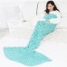New Design Mermaid Tail Knitted Blanket factory OEM custom adult 100% acrylic fishtail blanket for children soft mermaid blanket