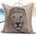 Cotton Linen Animal Throw Pillow Case Home Office Cushion Cover