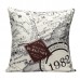 43x43cm Colorful World Map Fashion Cotton Linen Pillow Case Home Sofa Seat Bed Car Cushion Decor