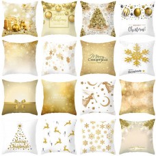 45x45cm Christmas Cushion Cover Golden Christmas Tree Snow Elf Cushion Covers Festival Decorative Pillowcase Pillow Covers