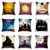 Halloween Terror Pumpkin Bat Owl Pattern Pillowcase Cotton Linen Throw Pillow Cushion Cover