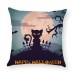 Halloween Terror Pumpkin Bat Owl Pattern Pillowcase Cotton Linen Throw Pillow Cushion Cover