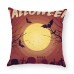 Halloween Terror Pumpkin Bat Owl Pattern Pillowcase Cotton Linen Throw Pillow Cushion Cover