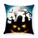 Halloween Terror Pumpkin Bat Owl Pattern Pillowcase Cotton Linen Throw Pillow Cushion Cover
