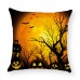 Halloween Terror Pumpkin Bat Owl Pattern Pillowcase Cotton Linen Throw Pillow Cushion Cover