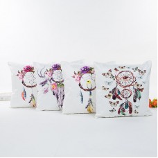 Satin Simulation Silk Dream Catcher Pillow Case Sofa Home Decor Cushion Cover