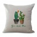 45x45cm Plant Series Color Hand Painted Cactus Cotton Linen Sofa Cushion Cover Pillow Case