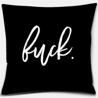 45 x 45cm Cool Black Linen Throw Pillow Couch Case Home Sofa Cushion Cover Phrases Pillowcases