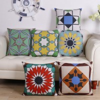 Geometric Linen Cotton Hexagonal Throw Pillow Case Square Sofa Car Office Cushion Cover