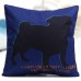 Cute Hug Pug Dog Throw Pillow Case Sofa Car Office Linen Cotton Cushion Cover