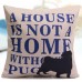 Cute Hug Pug Dog Throw Pillow Case Sofa Car Office Linen Cotton Cushion Cover