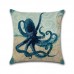 Ocean Octopus Sea House Crab Printed Cotton Linen Cushion Cover Square Sofa Car Decor Pillow Case
