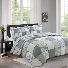 New style elegant embroidery cotton quilting patchwork 3pcs pillowcase bedspread bedding set quilts