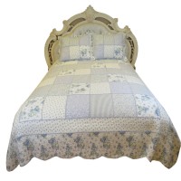 Reversible 100% Cotton Fabric True Patchwork with Ruffle Decoration Quilt