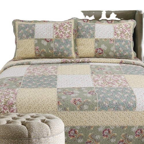 Hot sale products100% Cotton Floral Fabric True with Ruffle Decoration Small floral stitching quilt