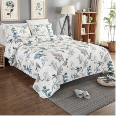 High quality 3pcs set 100% cotton printed patchwork full size elegant embossed quilt bedding bedspread