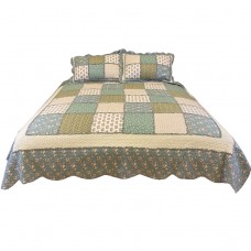 Quality Factory 100% Cotton Real Patchwork with Ruffle Decoration Quilt Bedspread