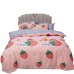 New arrivals high quality soft quilt sheet sets bedding set wholesale Twin pink strawberry printing girl bed set