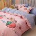New arrivals high quality soft quilt sheet sets bedding set wholesale Twin pink strawberry printing girl bed set