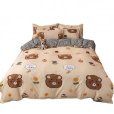 Bedding Set Floral Printed Bedding Sheet Bilateral Bed Skirt + 2 Pair Of Pillowcase 4 Bedsheets Bed Sheet Set 100% Cotton