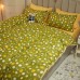 Bed Skirts Set Floral Printed Bedding Sheet Bilateral Bed Skirt + 2 Pair Of Pillowcase 4 Bedsheets Bed Sheet Set 100% Cotton