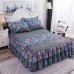 Bed Skirts Set Double Layer Bedspread Floral Printed Bed Sheet Bilateral Bed Skirt + 2 Pair Of Pillowcase Bedsheets
