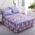 Bed Skirts Set Double Layer Bedspread Floral Printed Bed Sheet Bilateral Bed Skirt + 2 Pair Of Pillowcase Bedsheets