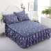 Bed Skirts Set Double Layer Bedspread Floral Printed Bed Sheet Bilateral Bed Skirt + 2 Pair Of Pillowcase Bedsheets