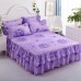 Bed Skirts Set Double Layer Bedspread Floral Printed Bed Sheet Bilateral Bed Skirt + 2 Pair Of Pillowcase Bedsheets