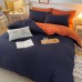 Amazon pure color brushed four-piece set  winter washed cotton warm color matching kit bedding set  adult