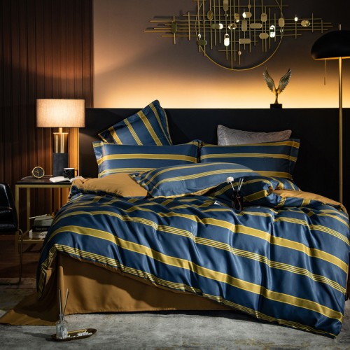 New style washed tencel four-piece European style light luxury 60s spring and summer cold silky quilt cover bedding set