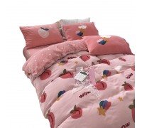 Four-piece winter milk velvet bedding baby velvet short plush flannel duvet cover sheet coral velvet bedding sheet custom