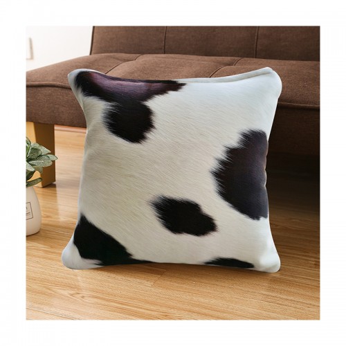Fadeless high quality decorative design pillow cover selection of high quality cowhide leather sofa pillow cover