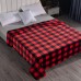 Customized Modern Simple Coral Fleece Blanket Thicken Printed Flannel Plaid Striped Blanket For Home Decor