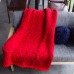 Hot Woolen Hand-woven Throw Flannel Fleece Blanket Knitted Wool Sofa Chunky Knit Weighted Blanket