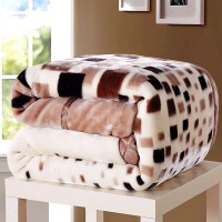 Reactive Dyeing Weft Flower Printed Sherpa Fleece Blankets Warm Super Soft Polyester Mink Fluffy Throws Blanket for Home Decor